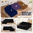 thumbnail image 5 of Muumblus 133" Modular Sectional Sofa with 2 Chaise Lounge, U-Shaped Oversized Boneless Cloud Couch, Black Corduroy Sleeper Sofa for Living Room, 5 of 12