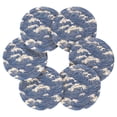 thumbnail image 2 of Haosy Set of 6 Drink Woven Coaster with Holder Heat Resistant Non-Slip Bar Coasters 4 Inches Blue White Wave, 2 of 7
