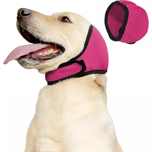 TELOLY Dog Calming Hoodie Quiet Ear Cover for Noise Protection Anxiety Relief Ear Muffs, No Shake Ear Wraps for Dogs, Swim Cap Bath Blow Drying Headband Wraps for Ear Hematoma Groom Fireworks