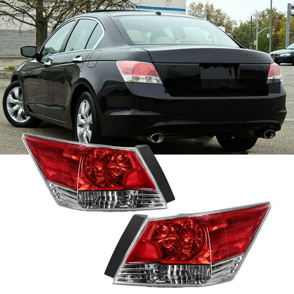 Nilight Taillight Assembly Compatible with 2008 2009 2010 2011 2012 Honda Accord Tail Lights Rear Lamp Replacement OE Style Driver and Passenger Side w/Bulbs
