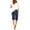 Dark Blue, variant on TOWED22 Bermuda Shorts for Women,Women's Elastic Waist Knee Length Summer Casual Cotton Beach Bermuda Shorts with Drawstring(Dark Blue,XL)