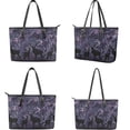 thumbnail image 3 of TSOVTHRID Deer Elk Forest Camo Print Purse and Wallet Set for Women Top Handle Purse Shoulder Tote Bag Hobo Bag Handbag, Large Purple Tote Shoulder Handbag with Matching PU Wallet, 3 of 7