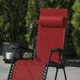 thumbnail image 6 of BizChair Adjustable Folding Mesh Zero Gravity Reclining Lounge Chair with Pillow and Cup Holder Tray in Red, 6 of 15