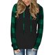 thumbnail image 1 of Sudadera para mujer Color Block Plaid Transpirable Manga larga Sudaderas con capucha Jersey para el trabajo en casa, 1 of 6