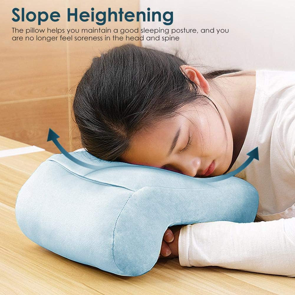 Hollow Velvet Sleeping Pillow Travel Head Cushion Neck Support Office Nap Rest 
