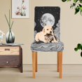 thumbnail image 4 of Yayeee 4 Pack Dining Chair Covers Stretch Parson Chairs Slipcovers Seat Protector, Black Moon, 4 of 6