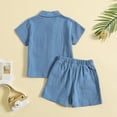 thumbnail image 4 of Baby Boy Outfits Short Sleeve Summer Gentleman Hawaii Beach Holiday Solid Boy Clothes Blue 12-18 Months, 4 of 4