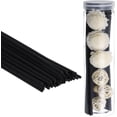 thumbnail image 1 of PATIKIL 20CM/8Inch Reed Diffuser Sticks Set, 50 Pack Fiber Aroma Fragrance Refill Sticks Replacement with Flower Decoration PET Bottle for Home Office, Black, 1 of 7