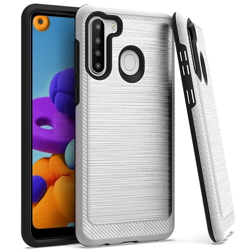 Samsung A21 Brushed Case 3 Silver