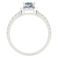 thumbnail image 4 of Halo Engagement Ring for Women - 0.89ct Blue Moissanite in 18K White Gold Promise Ring, 4 of 6