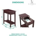 thumbnail image 5 of Flip Top Narrow End Table with Storage, Narrow Side Tables for Small Spaces, Slim End Table with Storage Shelf, Sofa Table for Bedroom, Living Room, Set of 2 - Cherry, 5 of 9