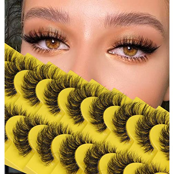 Russian Strip Lashes D Curl Fluffy Wispy False Eyelashes Natural Look