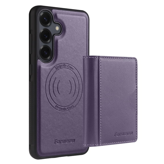 Dteck Magnetic Detachable Wallet Case for Samsung Galaxy S26, Shockproof PU Leather TPU RFID Blocking Removable Card Holder Slots Pocket Case Compatible Mag Safe Kickstand Cover,Purple