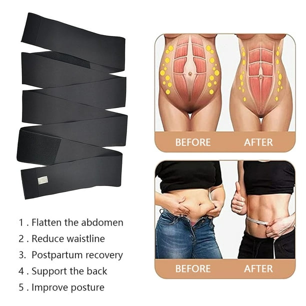 Willstar Invisible Wrap Waist Trainer Slimming Tummy Wrap Belt Invisible Wrap  Waist Trainer for Weight Loss 