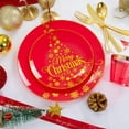 thumbnail image 5 of 175PCS Christmas Plates - Red and Gold Disposable Plates Include 25Dinner Plates, 25Dessert Plates, 25Forks, 25Knives, 25Spoons, 25Cups, 25 Napkins Perfect for Christmas, 5 of 18
