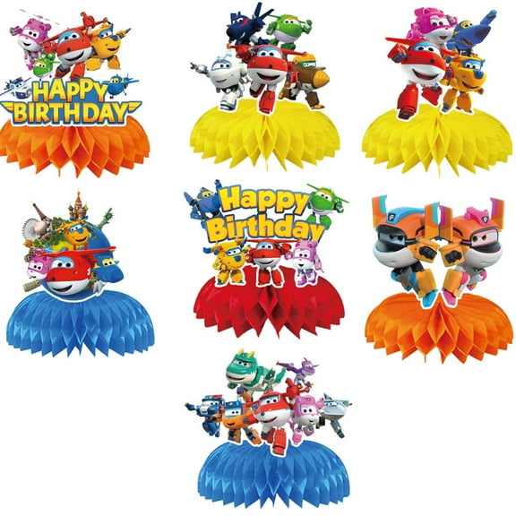 Super Wings Honeycomb Centerpieces Table Toppers Decorations for Birthday Party Decor Supplies