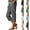 08# Gray, variant on Cotton Linen Wide Leg Capri Trousers for Women Drawstring Elastic Waist Casual Lounge Pants Breathable Summer Vacation Beach Cropped Pants White S