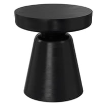 Robbie 16 inch Wide Solid Mango Wood Boho Contemporary Rustic Accent Table in Black