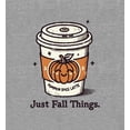 thumbnail image 5 of Just Fall Things Pumpkin Spice Latte Youth Heather Gray Long Sleeve Hoodie-Small, 5 of 6