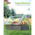 thumbnail image 4 of Quictent 4x3x1 ft Galvanized Raised Garden Bed with Mini Greenhouse, Graden Boxes for Outdoor, Clear, 4 of 13