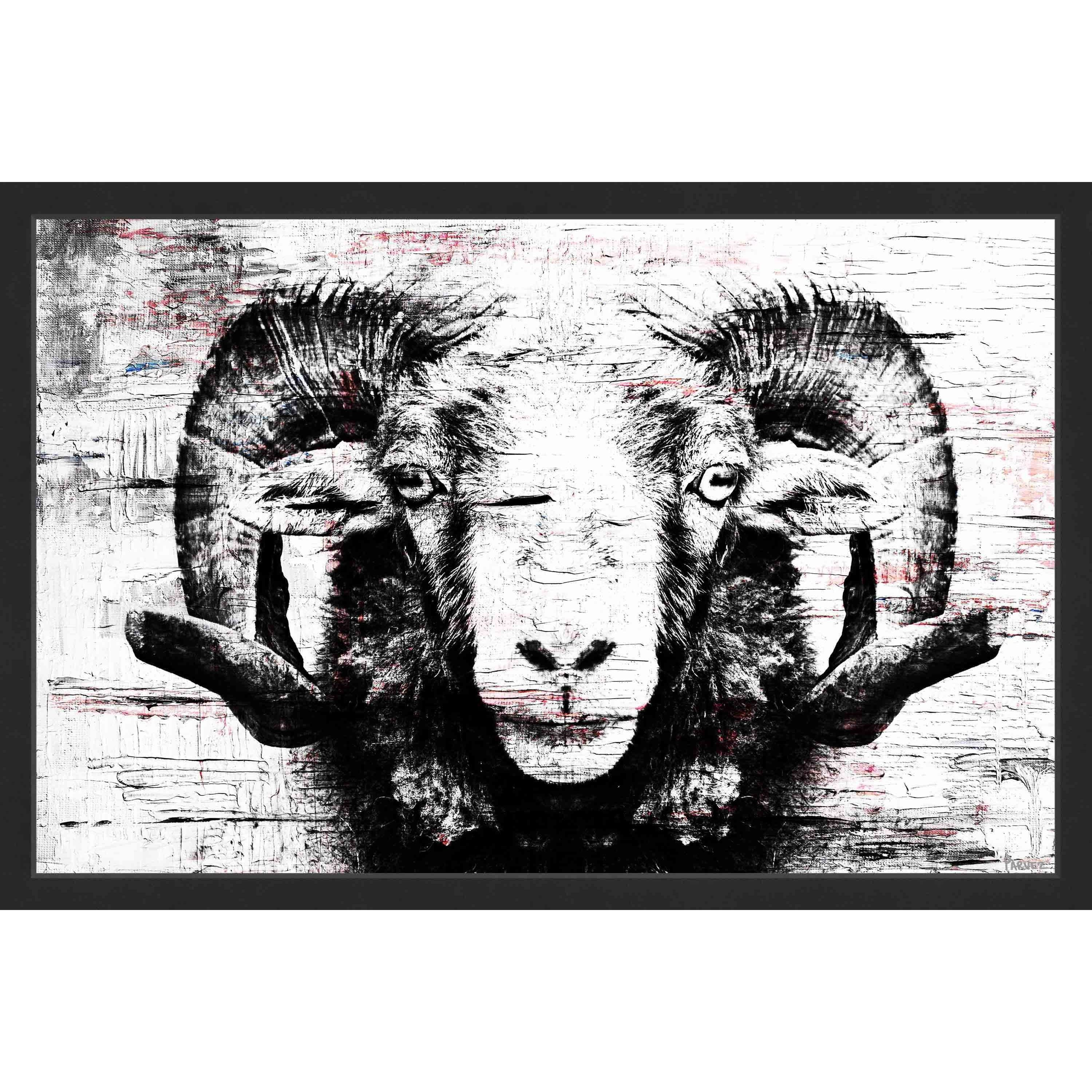 "Staring Ram Eyes" Framed Painting Print