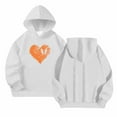 thumbnail image 4 of SERTG Big Kids Hooded Pullover Long Sleeve Fall Winter Active Brushed Feel Everyday Wear Top for Children 4-14 Years(White,7 Years), 4 of 5