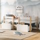 thumbnail image 4 of [NOVEDAD]Cama cama infantil con cajón y anticaída, madera maciza de pino-90x190 cm-blanco y roble esquí esquí Gafas de esquí, 4 of 5
