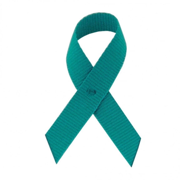 Teal Grosgrain Awareness Ribbons - Bag of 250 Lapel Ribbons w/ Safety Pins