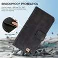thumbnail image 6 of Wallet Case for iPhone 6 iPhone 6S, 5 Card Slots Magnetic Closure Zipper Pocket Handbag PU Leather Flip Case with Wrist Strap TPU Kickstand Cover for iPhone 6/6S - Black, 6 of 16