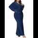 thumbnail image 2 of Vestido de Noche para Mujer, con Purpurina, Larga, Escote en V, Ajustado, Formal, con Lentejuelas, Talla Grande Azul XL, 2 of 7