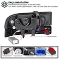 thumbnail image 6 of Spec-D Tuning Black LED Halo Projector Headlights + LED Bumper Lights Compatible with 1998-2004 Chevy S10 Pickup, 1998-2004 Chevy Blazer, Left + Right Pair Headlamps Assembly, 6 of 7