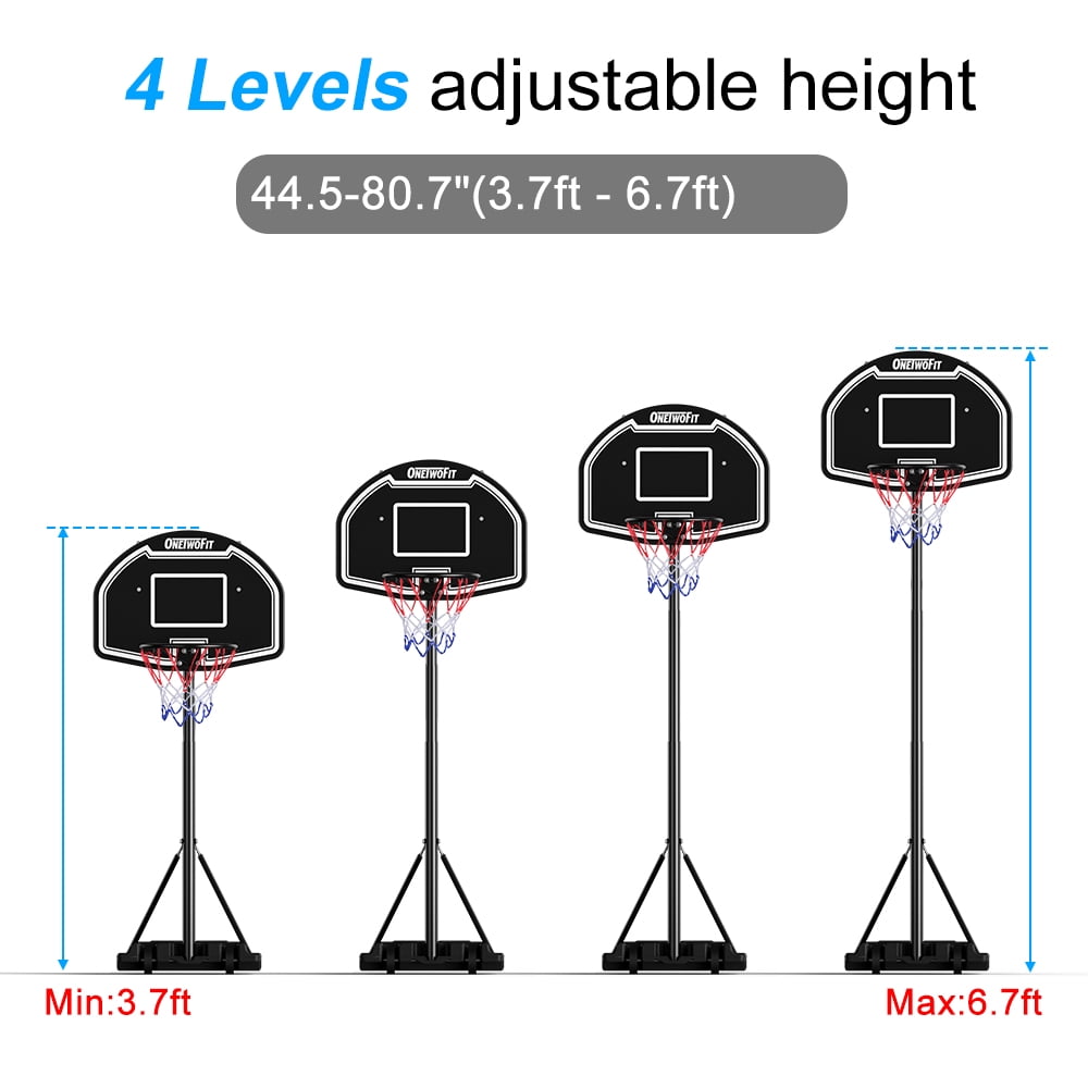 tablero de 28 pulgadas ONETWOFIT OT132 sistema de baloncesto portátil de altura ajustable