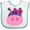 White and Blue, variant on Inktastic Girl Hippo Girls Baby Bib