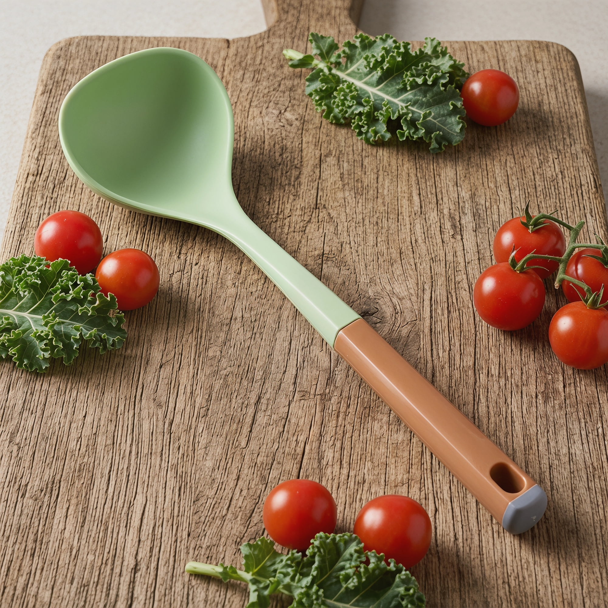 Unique Bargains Non Stick Heat Resistant Kitchen Tool Silicone Spoon Green 12.2" x 3.1"