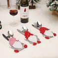 thumbnail image 4 of KYAIGUO 1PCS Christmas Knife Fork Bag Santa Cutlery Holders Non-woven Faceless Doll 6.7X4.3X0.9inch(White Dot Hat), 4 of 7