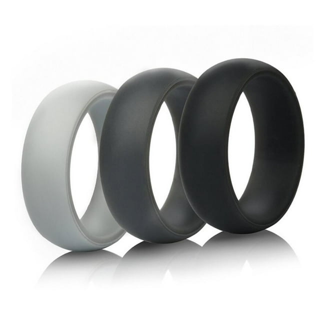 de compromiso de silicona de 3 piezas para bodas, hombres, mujeres, elástico para exteriores, flexibles Yinane Banda del anillo del dedo del silicón