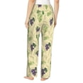 thumbnail image 3 of Balery Green And Purple Grapes print Women's Pajama Pants,Ultra Lightweight Pjs,Lounge Pant-Small, 3 of 9