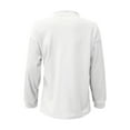 thumbnail image 3 of Womens Plain Tshirts Long Sleeve Going Out Tops for Women Fall V Neck Loose Solid Summer Stitching Blouses Dressy Casual White 2XL, 3 of 7