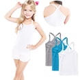 thumbnail image 2 of BRGZLK 3Pcs Kids Girls Tank Tops Summer Casual Solid Color Camisole Undershirts Soft Comfortable Spaghetti Strap Halter Y-Back Tank Tops for Girl B 4-5 Years, 2 of 5