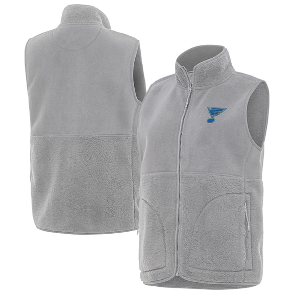 Women's Antigua Gray St. Louis Blues Nostalgic Full-Zip Vest