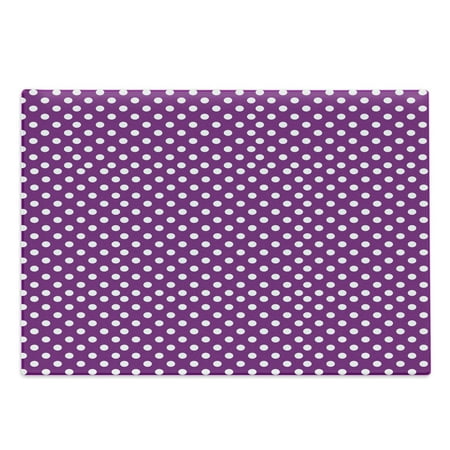 

Purple Cutting Board White Polka Dots Continuous Pattern on Vivid Purple Background Old Fashioned Style Decorative Tempered Glass Cutting and Serving Board Large Size Purple White by Ambesonne
