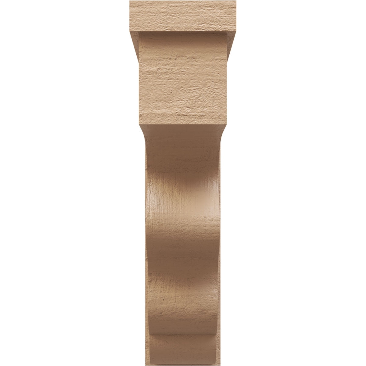 6"W x 24"D x 24"H Thin Highland Rough Cedar Woodgrain TimberThane Corbel, Primed Tan
