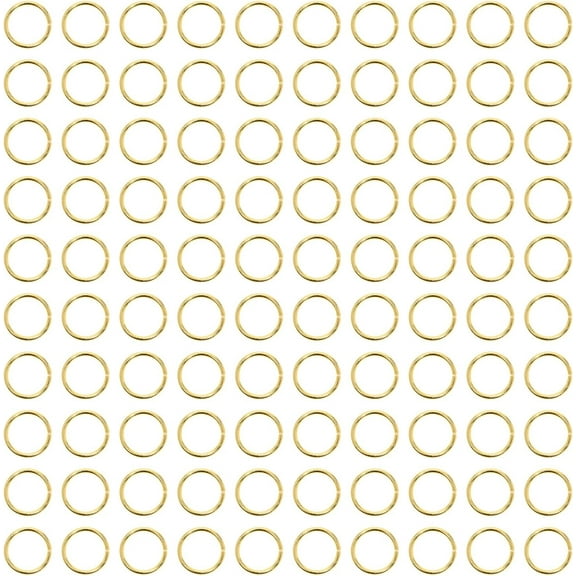 Gold Stainless Steel Open Jump Rings Connector Split Rings for Keychain Necklace Bracelet Earring Pendant Jewelry Finding Making Charm Crafting, 100PCS (10mm)