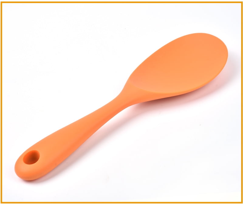 Idiytip Silicone Nonstick Kitchen Cooking Spoon Heat-Resistant Long Handle Tablespoon Mixing Spoon,Orange