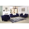 thumbnail image 2 of Best Master Furniture Marylou 3-Piece Velvet Living Room Sofa Set in Blue, 2 of 2