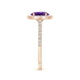 thumbnail image 3 of ANGARA Natural Oval 1.15 ct Amethyst Halo Ring with Diamond Accents in 14K Rose Gold for Women (Size-8x6mm) | February Birthstone, Anniversary, Jewelry Gift for Women | Natural Amethyst Ring, 3 of 8