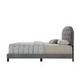 thumbnail image 3 of Tradilla Gray Fabric Queen Bed - Button-Tufted Arch Headboard, Rubberwood Legs, Modern Bedroom Furniture, 64x85", Requires Box Spring., 3 of 6