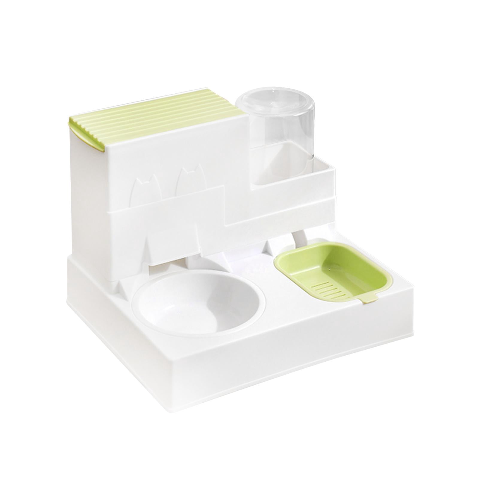 oshhnii 2 in 1 Automatic Cat Feeder Pet Feeder Cat Water Dispenser and Food Bowl Set for Grass Green