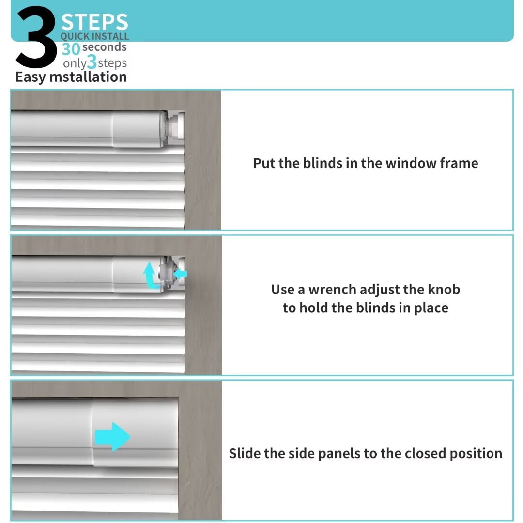 Myshade No Drill Blackout Shades Tension Cordless Cellular Blinds for Indoor Windows No Tools Window Blinds & Shades