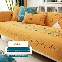 Bohemian Chenille Sofa Cover - Non-Slip Geometric Pattern L-Shaped Sectional Couch Covers, Furniture Protector, Pet-Friendly, Home Decor（Blue）